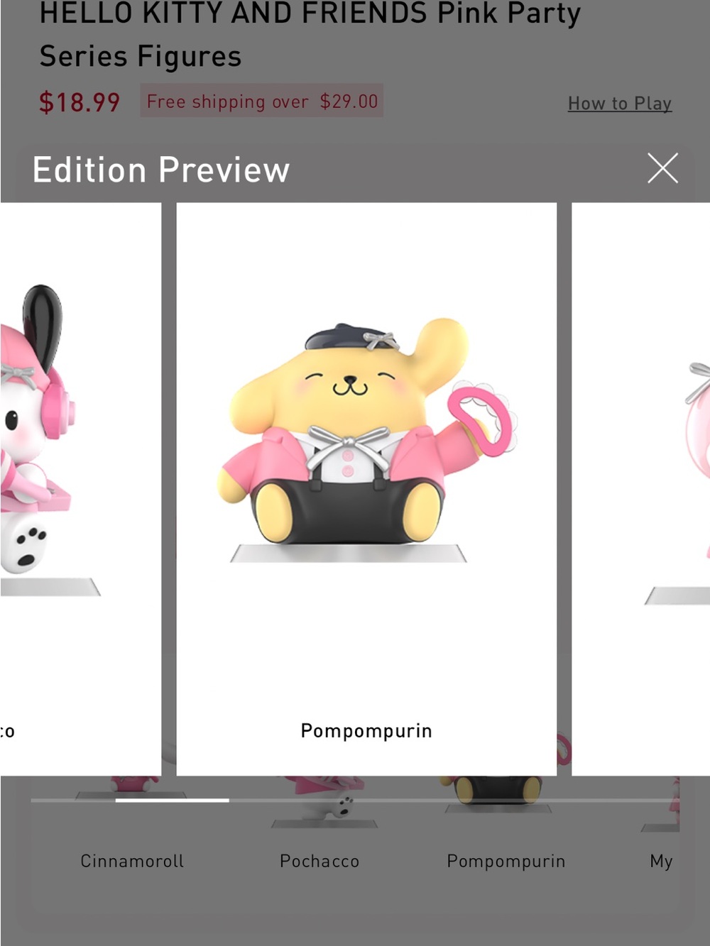 POP MART Sanrio Pompompurin Pink Party Figure - Pink and Yellow Collectible